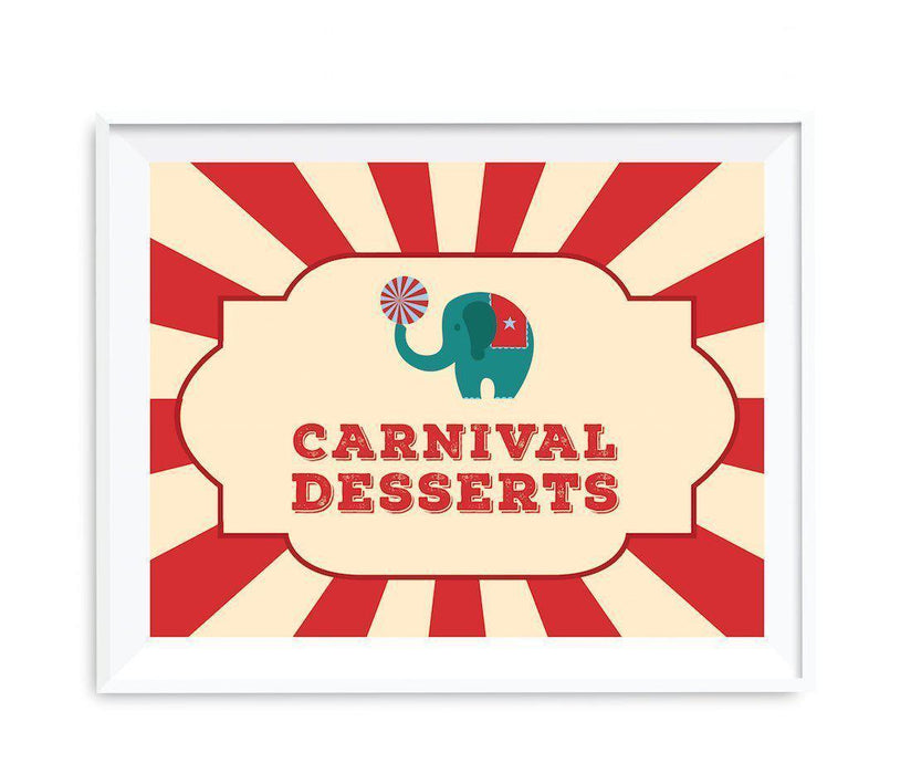 Carnival Circus Birthday Party Signs-Set of 1-Andaz Press-Carnival Desserts-