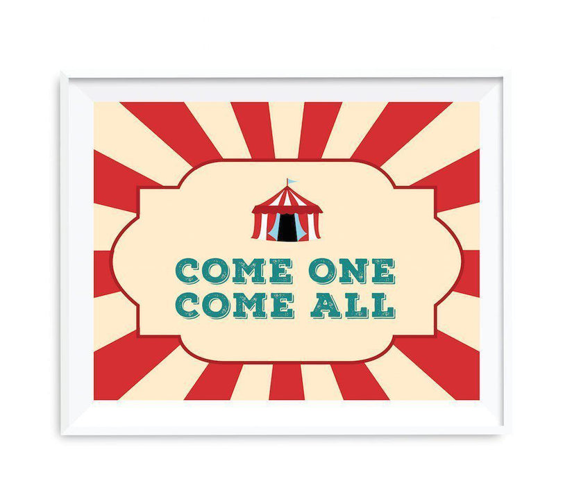 Carnival Circus Birthday Party Signs-Set of 1-Andaz Press-Come One Come All-