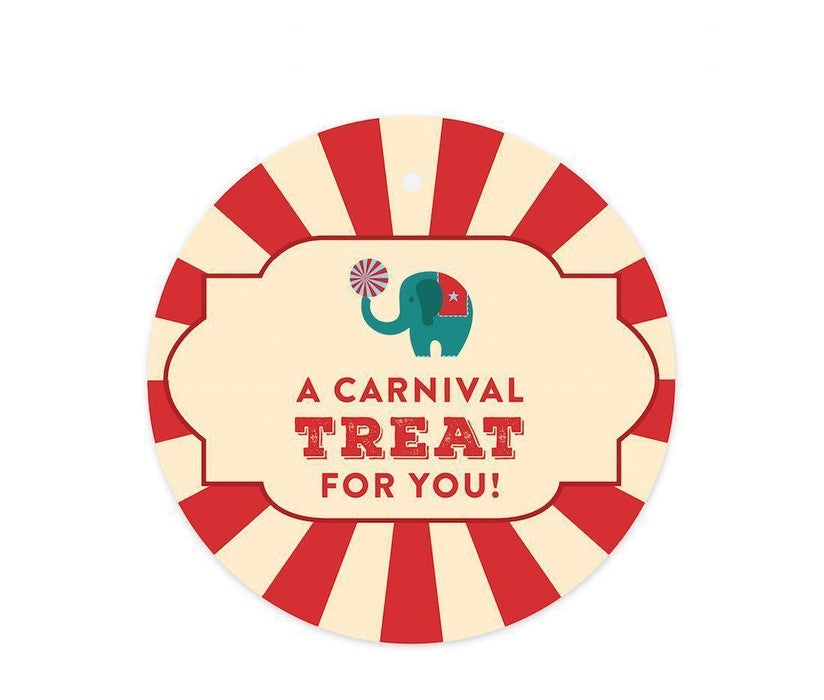 Carnival Circus Birthday Round Circle Gift Tags-Set of 24-Andaz Press-Thank You-