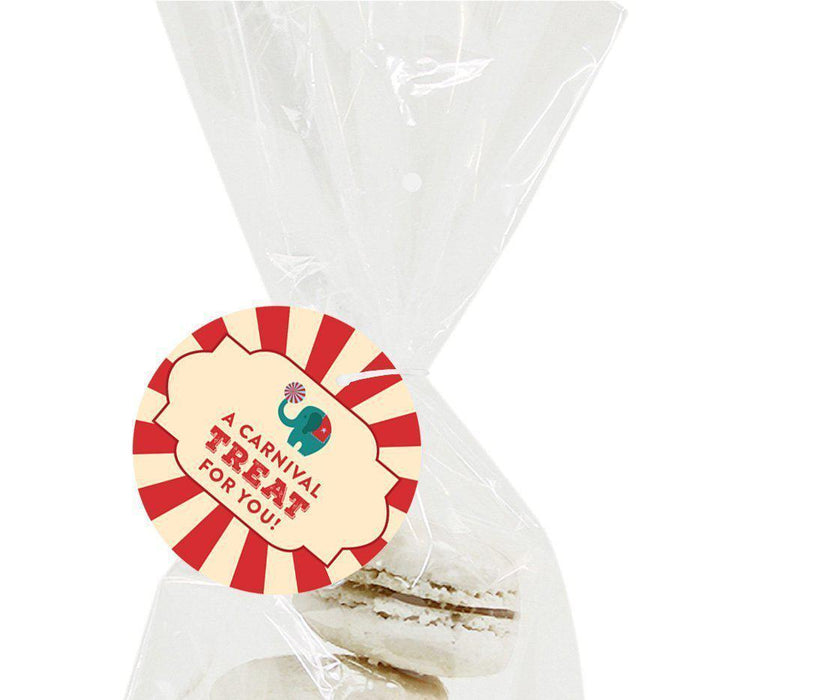 Carnival Circus Birthday Round Circle Gift Tags-Set of 24-Andaz Press-A Carnival Treat For You-