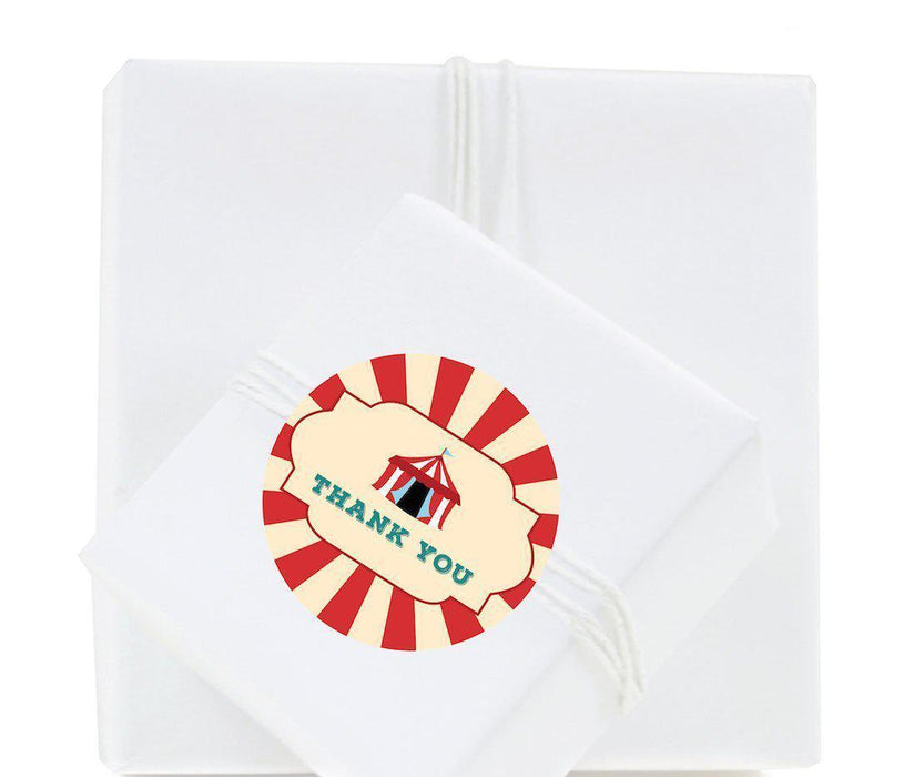 Carnival Circus Birthday Round Circle Label Stickers-Set of 40-Andaz Press-Thank You!-