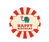 Carnival Circus Birthday Round Circle Label Stickers-Set of 40-Andaz Press-Happy Birthday-