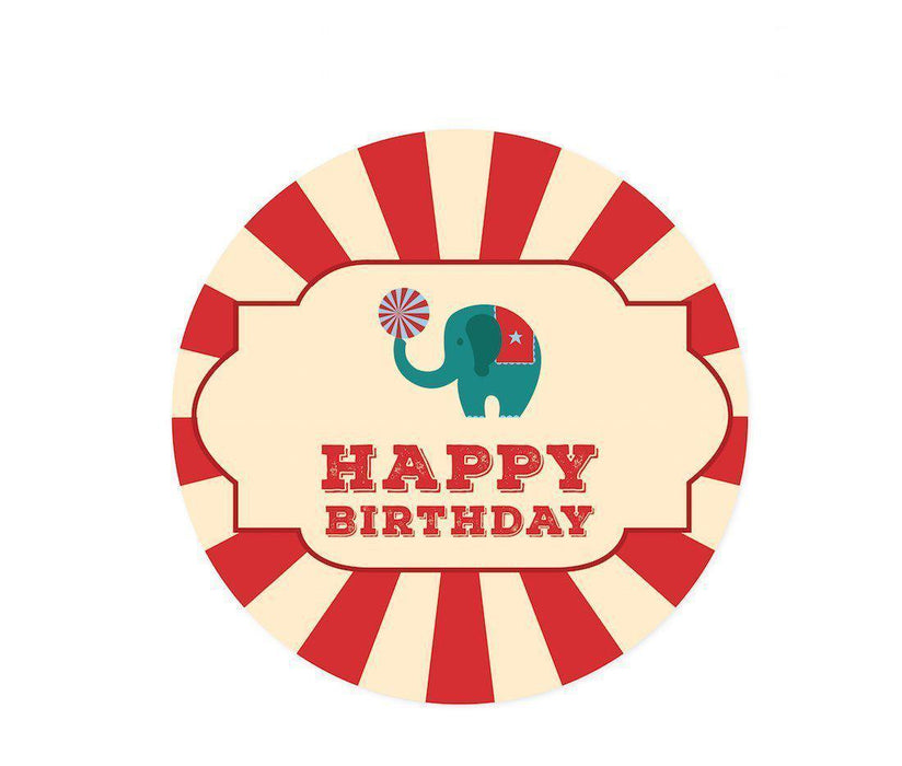 Carnival Circus Birthday Round Circle Label Stickers-Set of 40-Andaz Press-Happy Birthday-