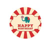 Carnival Circus Birthday Round Circle Label Stickers-Set of 40-Andaz Press-Happy Birthday-
