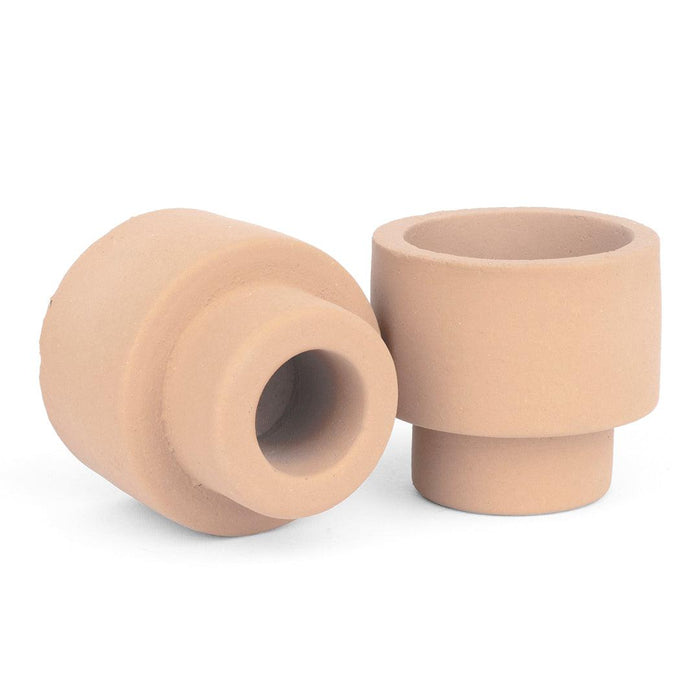 Ceramic Reversible Candle Holder, Decorative Taper and Tea Light Candle Holder, Unique Tall Candle Holders, Set of 12-Set of 12-Koyal Wholesale-Terracotta-
