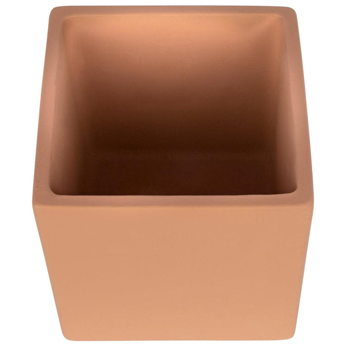 Ceramic Square Planter Pot Vase-Set of 1-Koyal Wholesale-Terracotta-