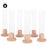 Ceramic Taper Candle Holders with Glass Hurricane Shades, Set of 6-Set of 6-Koyal Wholesale-Terracotta-