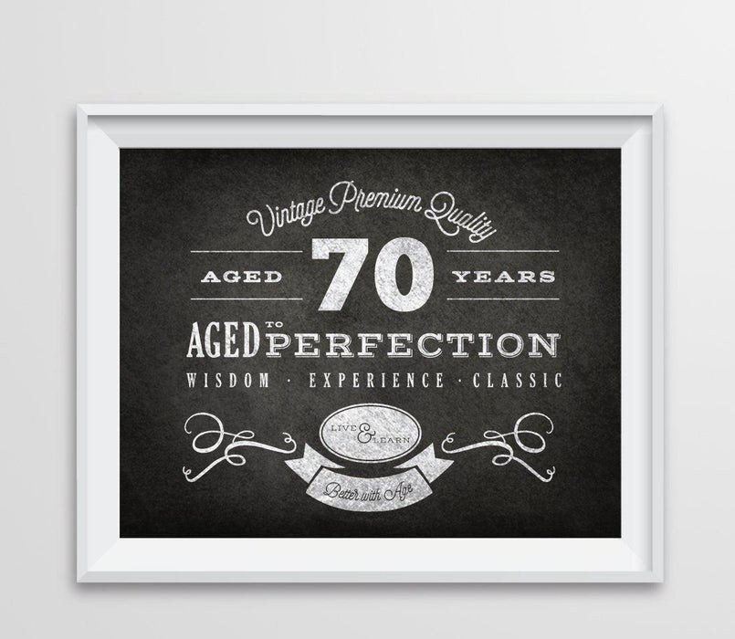 Chalkboard Birthday Art Signs, Vintage Years Birthday Gift & Party Decor-Set of 1-Andaz Press-70-