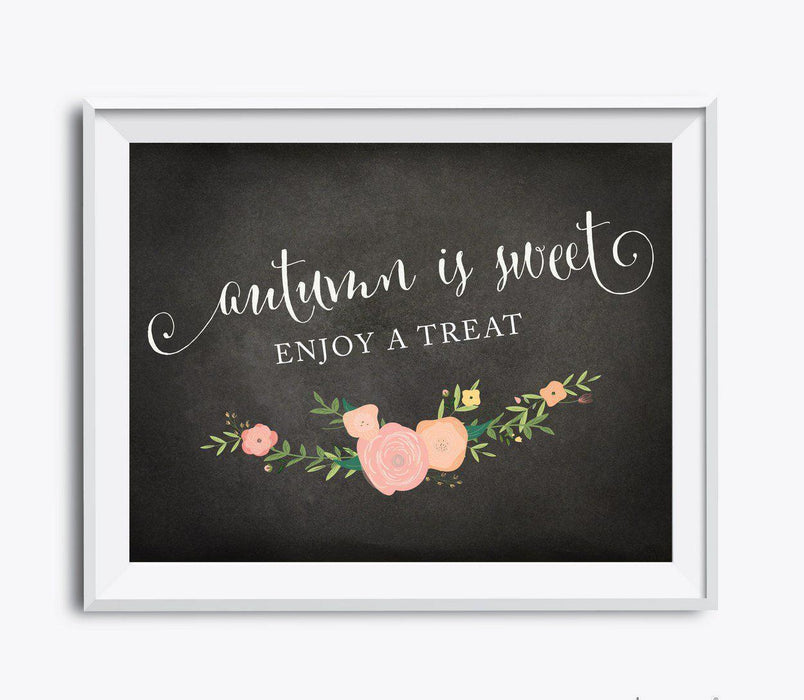 Chalkboard Floral Fall Thanksgiving Party Signs-Set of 1-Andaz Press-Happy Thanksgiving-