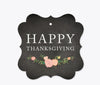 Chalkboard Floral Fancy Frame Gift Tags, Happy Thanksgiving-Set of 24-Andaz Press-