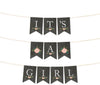 Chalkboard Floral Girl Baby Shower Pennant Party Banner-Set of 1-Andaz Press-It's A Girl!-