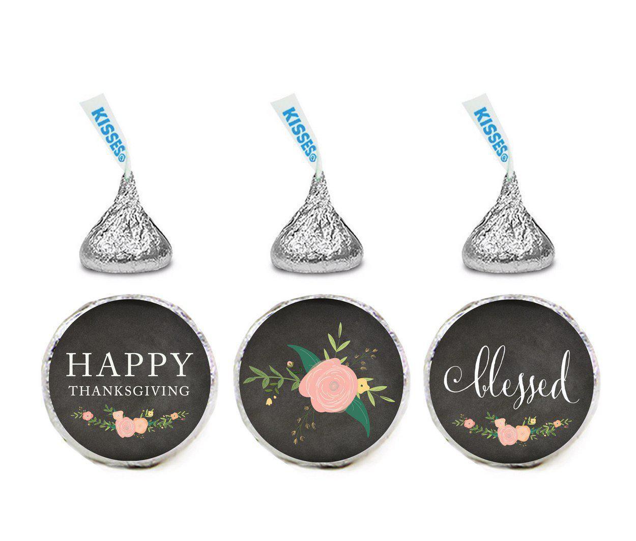 Chalkboard Floral Hershey's Kisses Stickers-Set of 216-Andaz Press-