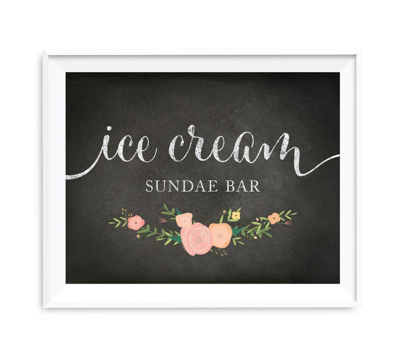 Chalkboard & Floral Roses Wedding Favor Party Signs-Set of 1-Andaz Press-Please Take One-