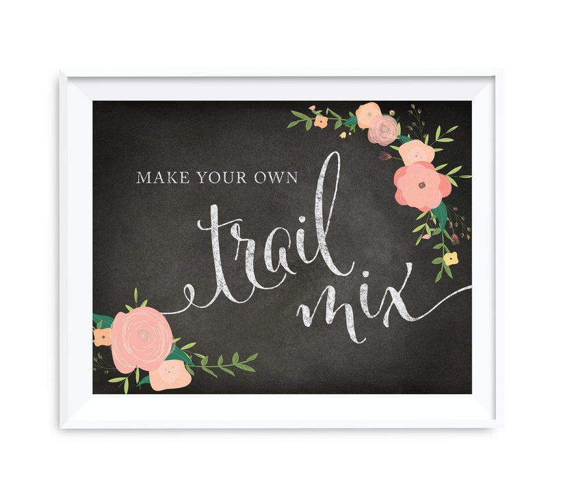 Chalkboard & Floral Roses Wedding Favor Party Signs-Set of 1-Andaz Press-Please Take One-