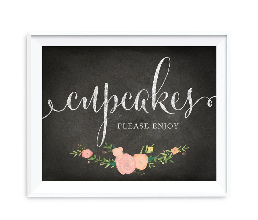 Chalkboard & Floral Roses Wedding Favor Party Signs-Set of 1-Andaz Press-Please Take One-