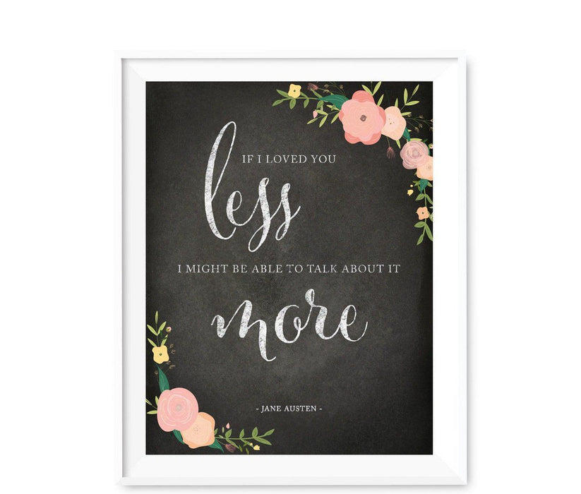 Chalkboard & Floral Roses Wedding Love Quote Wall Art Print Sign-Set of 1-Andaz Press-Every Heart Sings A Song-