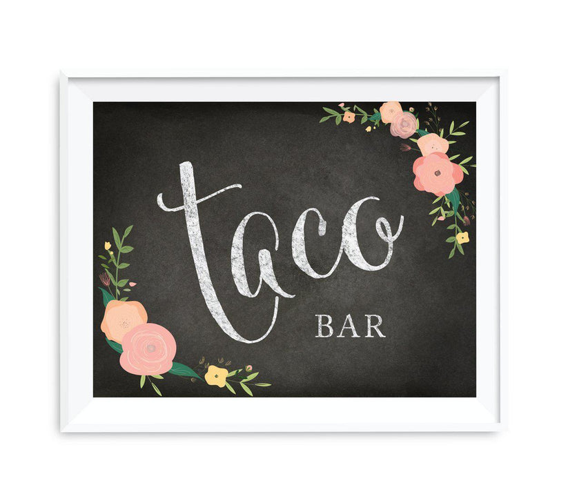 Chalkboard & Floral Roses Wedding Party Signs-Set of 1-Andaz Press-Mr. & Mrs.-