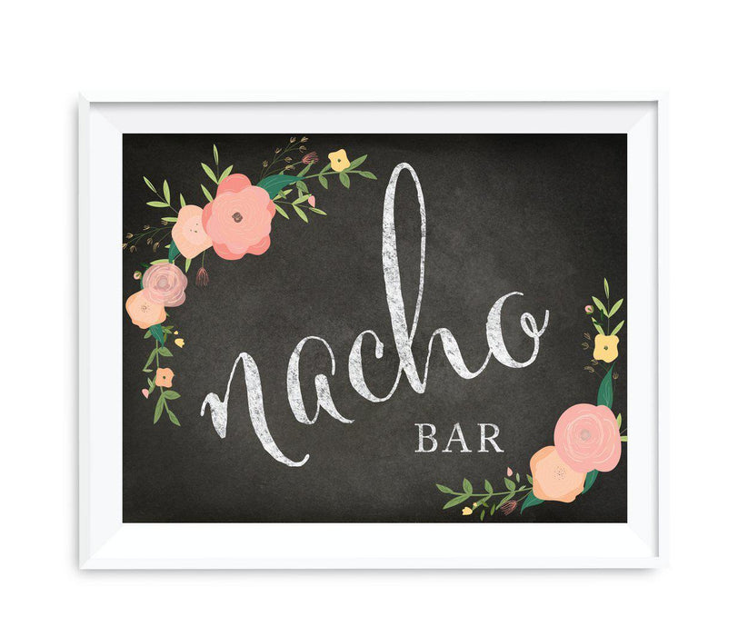 Chalkboard & Floral Roses Wedding Party Signs-Set of 1-Andaz Press-Mr. & Mrs.-