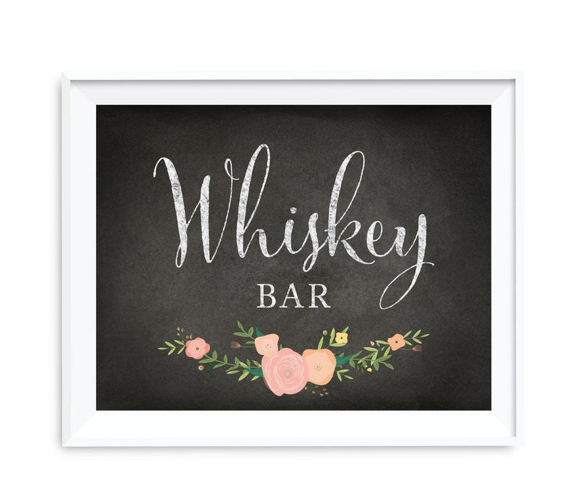 Chalkboard & Floral Roses Wedding Party Signs-Set of 1-Andaz Press-Mr. & Mrs.-