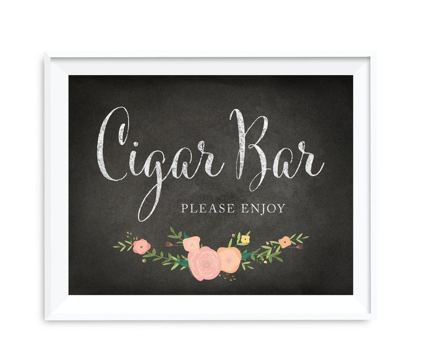 Chalkboard & Floral Roses Wedding Party Signs-Set of 1-Andaz Press-Mr. & Mrs.-