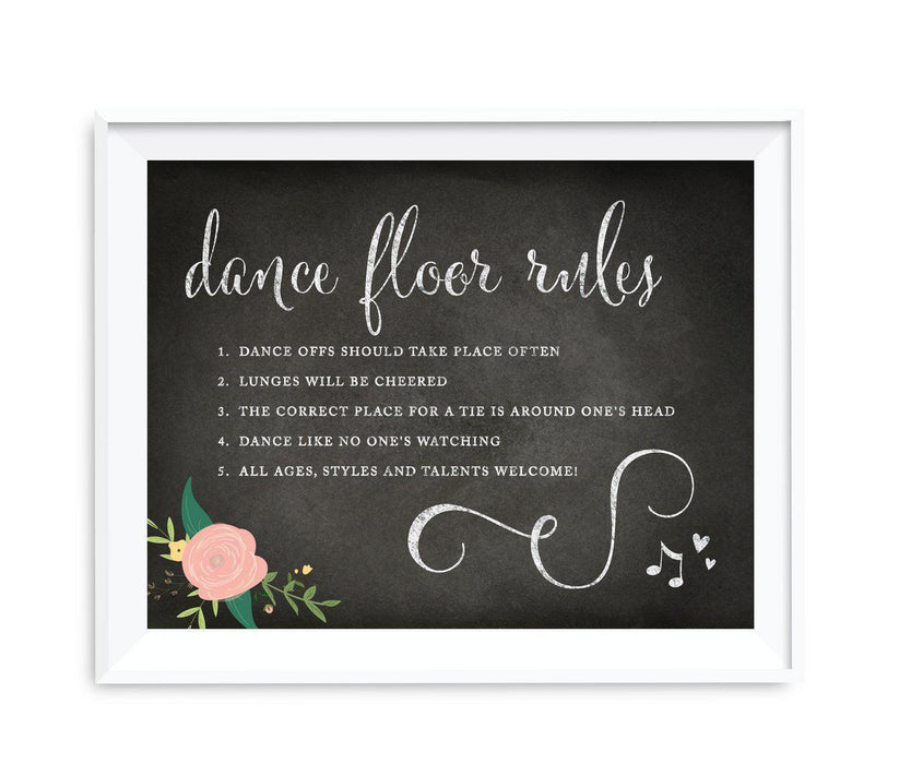 Chalkboard & Floral Roses Wedding Party Signs-Set of 1-Andaz Press-Mr. & Mrs.-