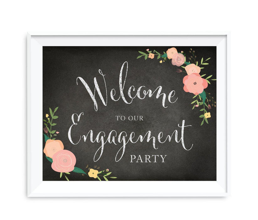Chalkboard & Floral Roses Wedding Party Signs-Set of 1-Andaz Press-Mr. & Mrs.-