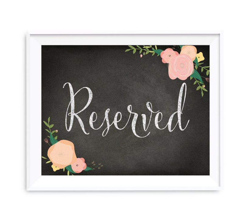 Chalkboard & Floral Roses Wedding Party Signs-Set of 1-Andaz Press-Mr. & Mrs.-