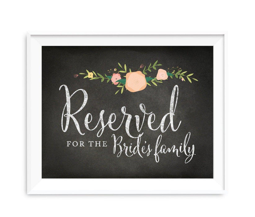 Chalkboard & Floral Roses Wedding Party Signs-Set of 1-Andaz Press-Mr. & Mrs.-