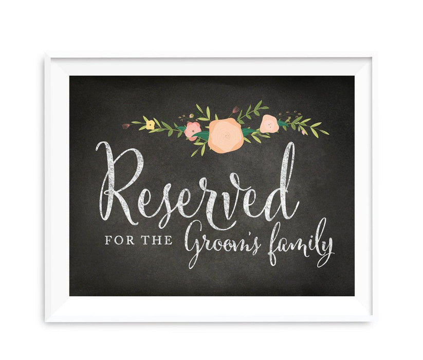 Chalkboard & Floral Roses Wedding Party Signs-Set of 1-Andaz Press-Mr. & Mrs.-