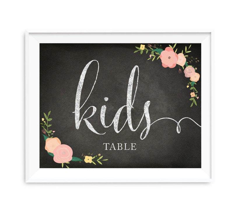 Chalkboard & Floral Roses Wedding Party Signs-Set of 1-Andaz Press-Mr. & Mrs.-