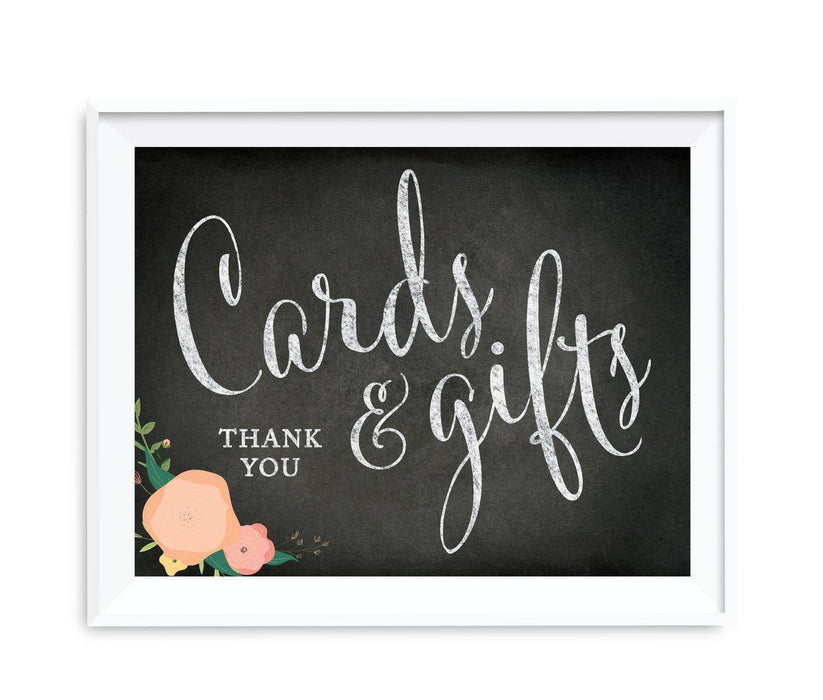 Chalkboard & Floral Roses Wedding Party Signs-Set of 1-Andaz Press-Cards & Gifts Thank You-