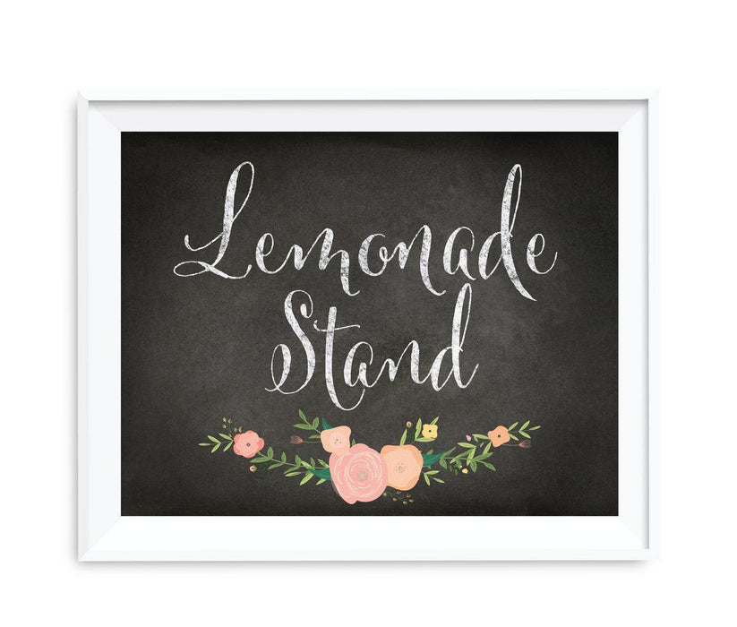 Chalkboard & Floral Roses Wedding Party Signs-Set of 1-Andaz Press-Lemonade-