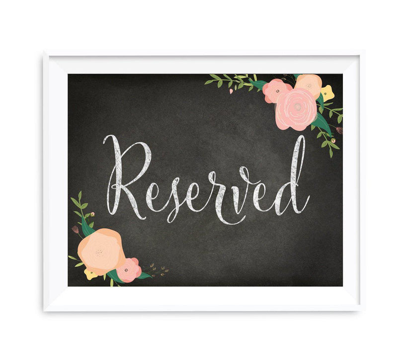 Chalkboard & Floral Roses Wedding Party Signs-Set of 1-Andaz Press-Reserved-
