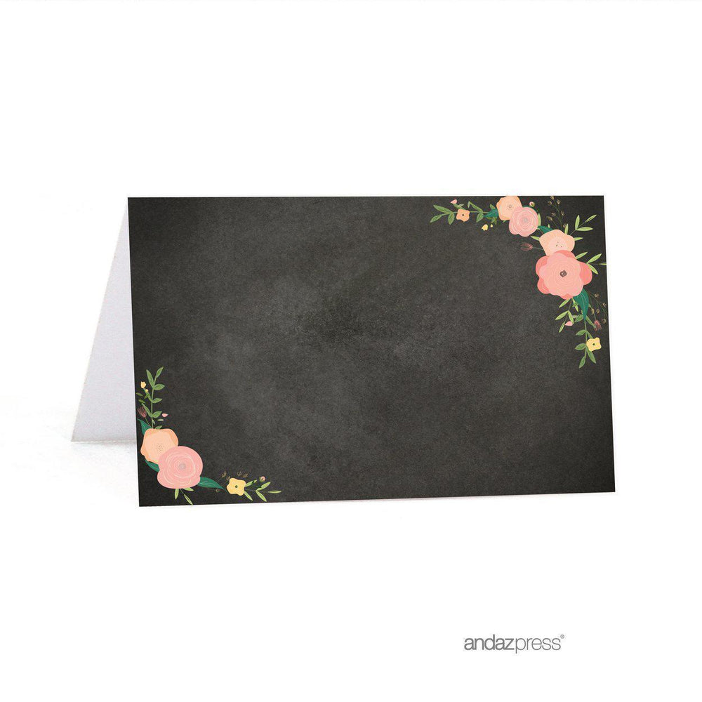 Chalkboard Floral Table Tent Place Cards-Set of 20-Andaz Press-