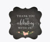 Chalkboard Floral Wedding Fancy Frame Gift Tags, Thank You for Celebrating with Us-Set of 24-Andaz Press-