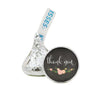 Chalkboard Floral Wedding Hershey's Kisses Stickers-Set of 216-Andaz Press-Thank You-