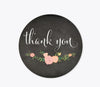 Chalkboard Floral Wedding Round Thank You Stickers-Set of 40-Andaz Press-Thank You-
