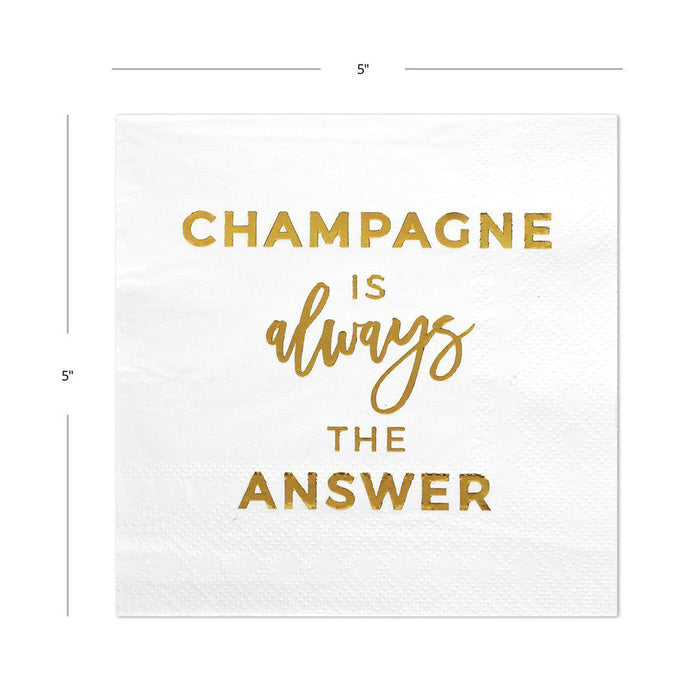 Champagne is the Answer Funny Cocktail Napkins-Set of 50-Andaz Press-