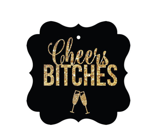 Cheers Bitches Bachelorette Party Fancy Frame Favor Tags-Set of 24-Andaz Press-