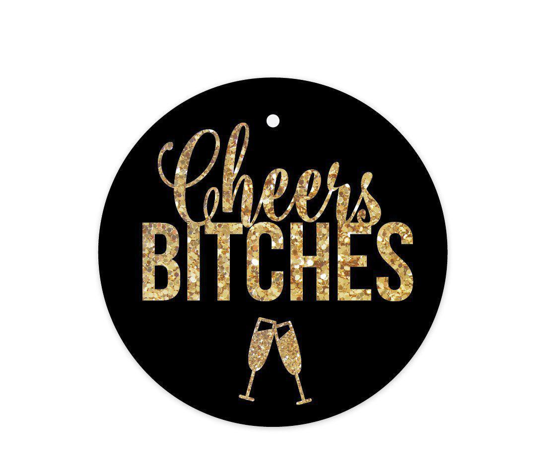 Cheers Bitches Bachelorette Party Round Circle Favor Tags-Set of 24-Andaz Press-