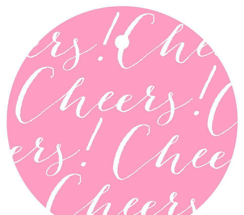 Cheers! Circle Gift Tags, Chic Style-Set of 24-Andaz Press-Bubblegum Pink-