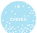 Cheers! Circle Gift Tags, Modern Style-Set of 24-Andaz Press-Baby Blue-