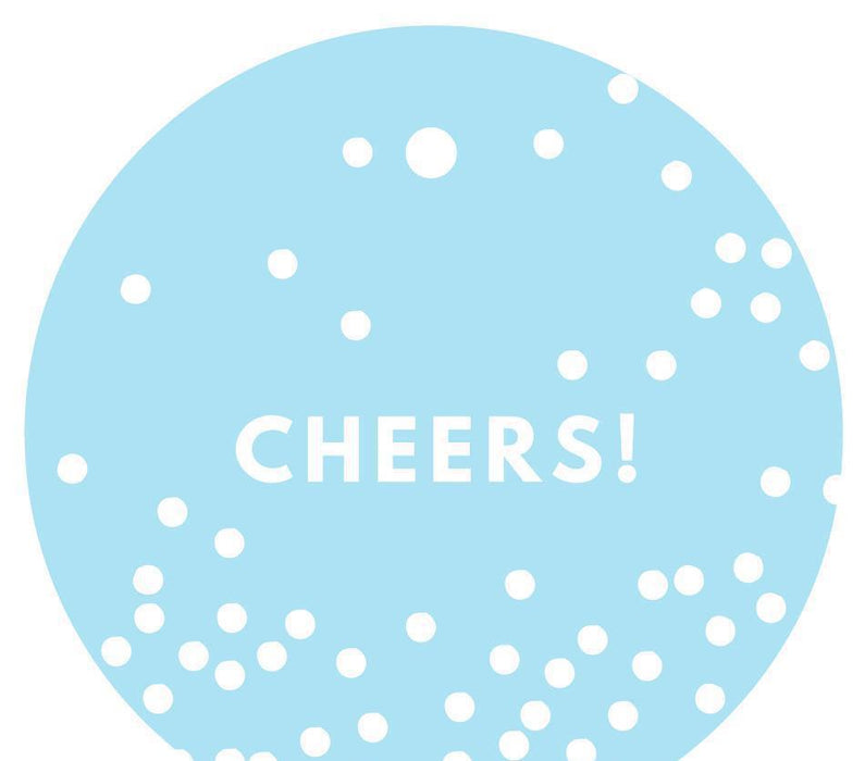Cheers! Circle Gift Tags, Modern Style-Set of 24-Andaz Press-Baby Blue-