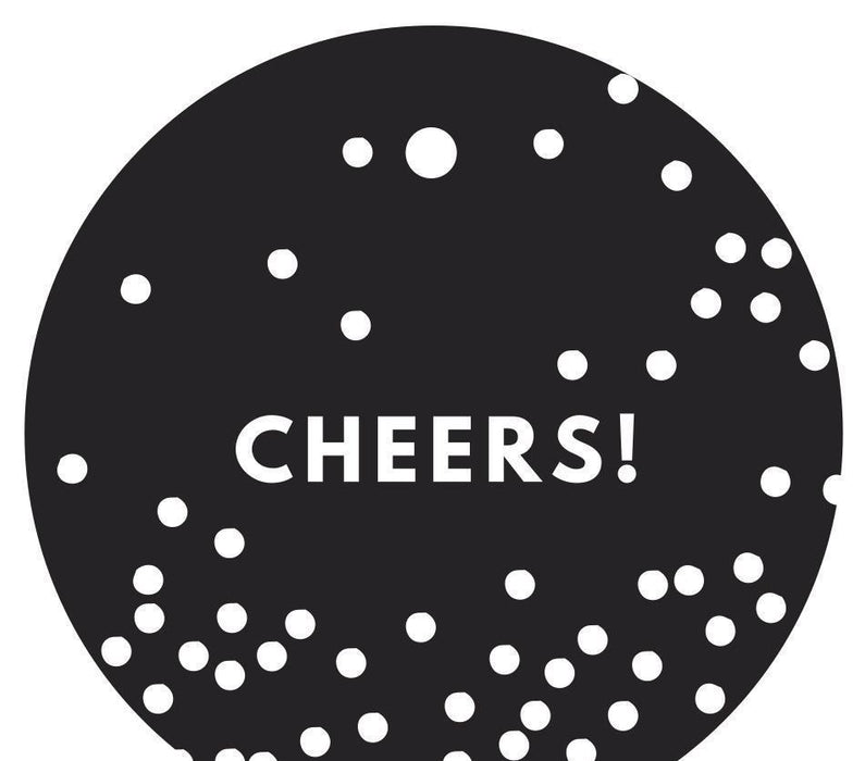 Cheers! Circle Gift Tags, Modern Style-Set of 24-Andaz Press-Black-