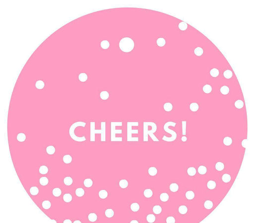 Cheers! Circle Gift Tags, Modern Style-Set of 24-Andaz Press-Bubblegum Pink-