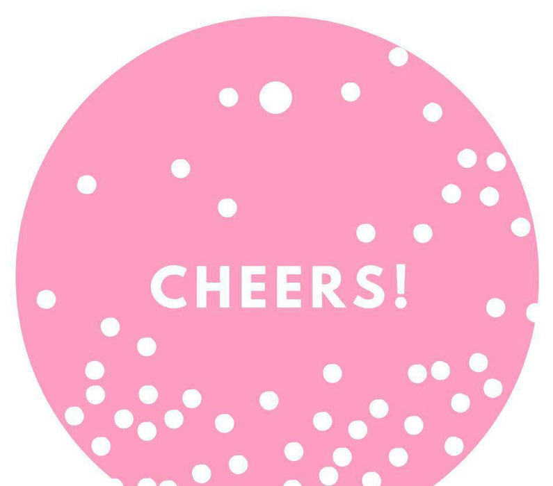 Cheers! Circle Gift Tags, Modern Style-Set of 24-Andaz Press-Bubblegum Pink-