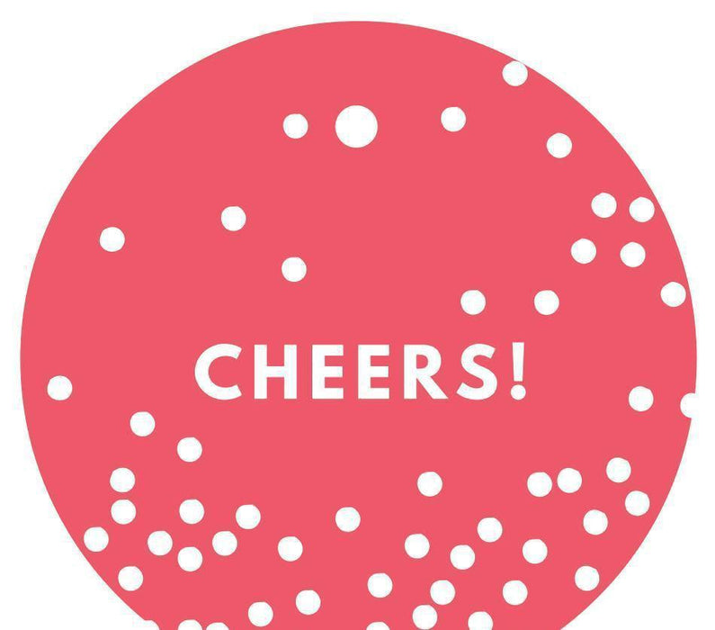 Cheers! Circle Gift Tags, Modern Style-Set of 24-Andaz Press-Coral-