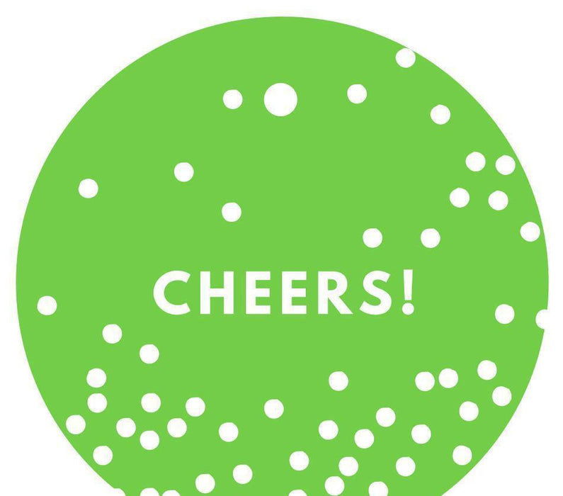 Cheers! Circle Gift Tags, Modern Style-Set of 24-Andaz Press-Kiwi Green-