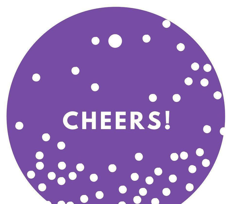 Cheers! Circle Gift Tags, Modern Style-Set of 24-Andaz Press-Purple-