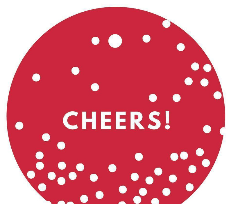 Cheers! Circle Gift Tags, Modern Style-Set of 24-Andaz Press-Red-
